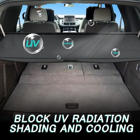 Sze Cargo Cover for Lincoln Nautilus 2024 2025 Accessories Retractable Trunk Cover Black Rear Trunk Security Cover Shielding Shade Waterproof-New Upgrade in Saudi Arabia