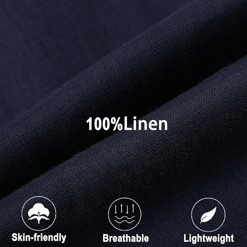 Men's 100% Linen Pants, Lightweight Breathable Casual Pants Regular Fit Summer Beach Yoga Trousers in Saudi Arabia