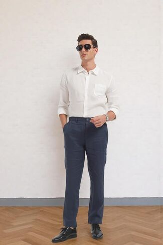 Men's 100% Linen Pants, Lightweight Breathable Casual Pants Regular Fit Summer Beach Yoga Trousers in Saudi Arabia