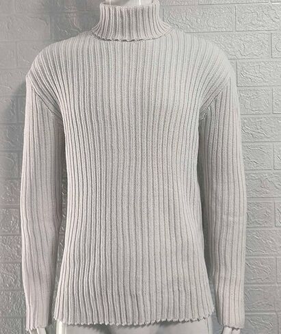 SOMTHRON Men's Sweaters Turtleneck Cable Knitted Pullover Long Sleeve Slim Fit Chunky Fall Winter Warm Jumper Tops in Saudi Arabia
