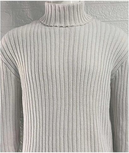 SOMTHRON Men's Sweaters Turtleneck Cable Knitted Pullover Long Sleeve Slim Fit Chunky Fall Winter Warm Jumper Tops in Saudi Arabia