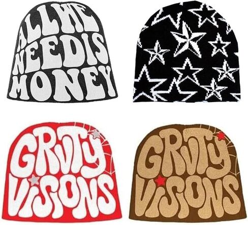 Knitting Hat Men Women Quality Cap Warm Cap Harajuku Beanie Gothic Spider Pattern Wool Acrylic Y2k Knitted Hat… in Saudi Arabia