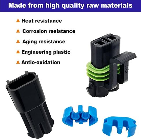 14-12 AWG 2 Pin Connector Weather Pack Connectors Kit 2 Wire Waterproof Automotive Electrical Plug Connectors Quick Connect and Disconnect (6 Sets) in Kuwait