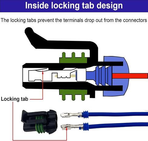 14-12 AWG 2 Pin Connector Weather Pack Connectors Kit 2 Wire Waterproof Automotive Electrical Plug Connectors Quick Connect and Disconnect (6 Sets) in Kuwait