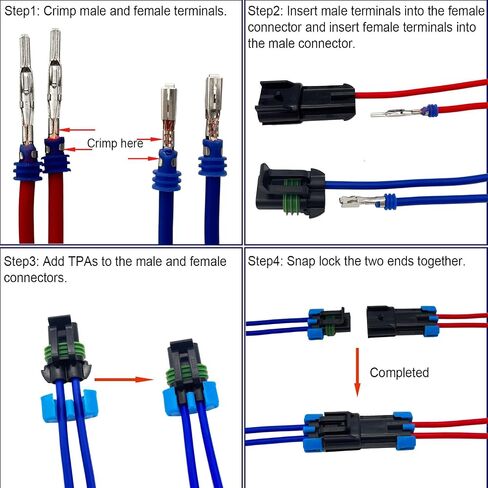 14-12 AWG 2 Pin Connector Weather Pack Connectors Kit 2 Wire Waterproof Automotive Electrical Plug Connectors Quick Connect and Disconnect (6 Sets) in Kuwait