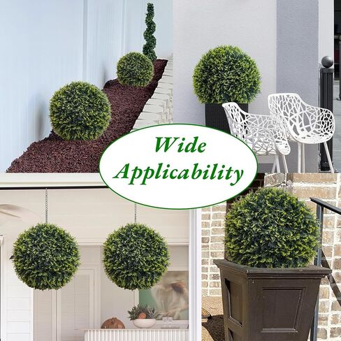 19 Inch Artificial Plant Cedar Topiary Balls 2PCS, Topiary Ball Garden Spheres Decorative Balls for Outdoor Patio Garden and Indoor, Wedding Decoration in Saudi Arabia