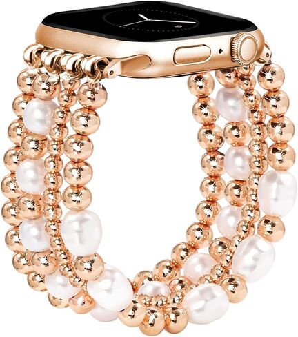 JR.DM Beaded Bracelet Women Compatible with Apple Watch Bands 40mm 42mm 41mm 44mm 38mm 45mm 46mm Dressy Fancy Cute Stretchy Elastic Jewelry Strap Replacement for iWatch Series 10/9/8/7/6/5/4/3/2/1/SE in Kuwait