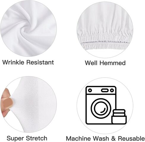 Socomi Cylinder Pedestal Stand Covers Spandex Flexible Display Box Stand Covers for Birthday Party Wedding Baby Shower Decoration- Only Stand Covers Included Set of 3 White in Kuwait