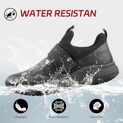 Non Slip Work Shoes for Men Slip On Food Service Kitchen Chef Restaurant Shoes Waterproof Slip Resistant Walking Sneakers Lightweight Comfortable Working Footwear Leather in Saudi Arabia