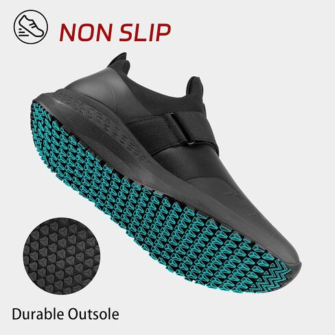 Non Slip Work Shoes for Men Slip On Food Service Kitchen Chef Restaurant Shoes Waterproof Slip Resistant Walking Sneakers Lightweight Comfortable Working Footwear Leather in Saudi Arabia