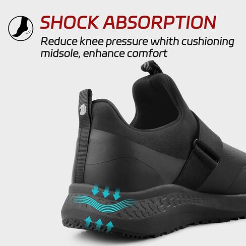 Non Slip Work Shoes for Men Slip On Food Service Kitchen Chef Restaurant Shoes Waterproof Slip Resistant Walking Sneakers Lightweight Comfortable Working Footwear Leather in Saudi Arabia