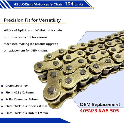 Gold 428 X-Ring Staricle Chain 120 Links OEM#9Y581-33119-00 in Kuwait