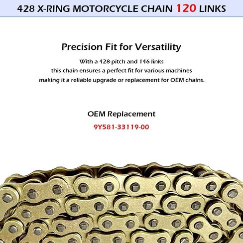 Gold 428 X-Ring Staricle Chain 120 Links OEM#9Y581-33119-00 in Kuwait
