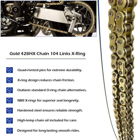 Gold 428 X-Ring Staricle Chain 120 Links OEM#9Y581-33119-00 in Kuwait