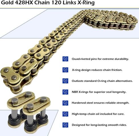 Gold 428 X-Ring Staricle Chain 120 Links OEM#9Y581-33119-00 in Kuwait
