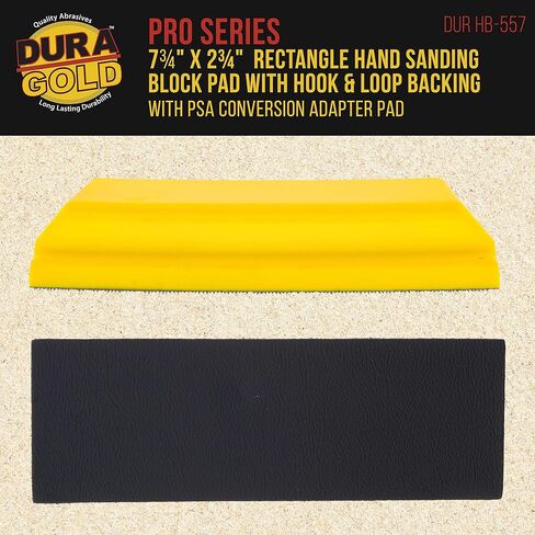 Dura-Gold Pro Series 6" Mouse-Shaped Hand Sanding Block Pad for Hook & Loop and PSA 6" DA Sanding Discs, 2 Pack - 2-Way Adapter Pad to Use PSA Sandpaper - Automotive Car Sand Woodworking Furniture in Saudi Arabia