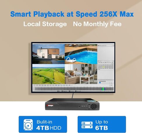 outdoor/indoor PoE security camera system, (2-way audio/AI face detection/IR colour night vision/vehicle detection) IP modification support, dual stream support, 8 NVR, 8 CCTV, 2TB HDD 24/7 in Saudi Arabia