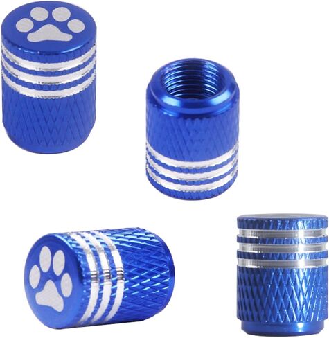 Auto Metal Tire Valve Stem Caps, 4pcs Universal Dog Paw, Aluminum with Rubber Ring Gasket, for Cars, SUVs, Trucks, Motorcycles, Bicycles (Red) in Saudi Arabia