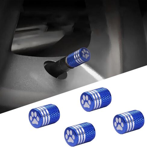 Auto Metal Tire Valve Stem Caps, 4pcs Universal Dog Paw, Aluminum with Rubber Ring Gasket, for Cars, SUVs, Trucks, Motorcycles, Bicycles (Red) in Saudi Arabia