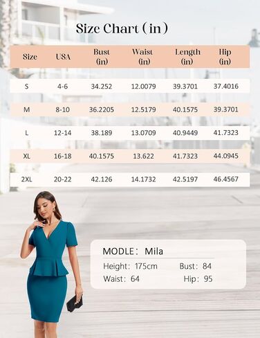 Bbonlinedress Women's Work Bodycon Dress Sheath Pencil Church Business Office Peplum Suit Dresses with Short Sleeve in Saudi Arabia