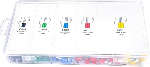 Baomain 1800pcs Wire Copper Crimp Connector Kit AWG 22/20/18/16/14/12/10/8 Assorted Insulated Ferrule Pin Cord End Terminal Set White Gray Red Black Blue Gray Yellow in Saudi Arabia