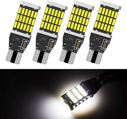 4 قطعة LED LED عكسي الضوء T15 4014 45SMD فك تشفير ضوء السطوع العالي تحول تحولت مناسبة لإشارة الدوران الأمامي والخلفي أضواء وميض (أبيض) in Kuwait