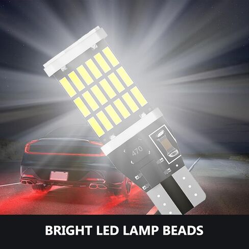 4 قطعة LED LED عكسي الضوء T15 4014 45SMD فك تشفير ضوء السطوع العالي تحول تحولت مناسبة لإشارة الدوران الأمامي والخلفي أضواء وميض (أبيض) in Kuwait