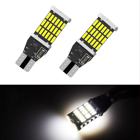 4 قطعة LED LED عكسي الضوء T15 4014 45SMD فك تشفير ضوء السطوع العالي تحول تحولت مناسبة لإشارة الدوران الأمامي والخلفي أضواء وميض (أبيض) in Kuwait