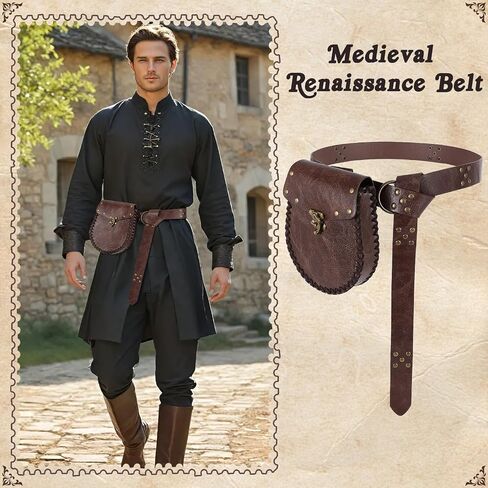 WERFORU Men Renaissance Belt Pouch - Medieval Viking Accessories for Cosplay Costume - Belt Bag in Saudi Arabia