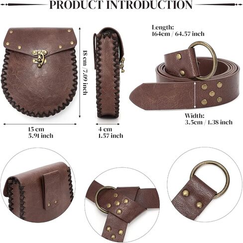 WERFORU Men Renaissance Belt Pouch - Medieval Viking Accessories for Cosplay Costume - Belt Bag in Saudi Arabia