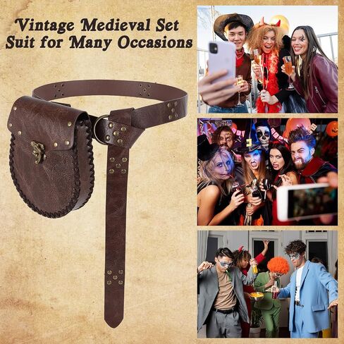 WERFORU Men Renaissance Belt Pouch - Medieval Viking Accessories for Cosplay Costume - Belt Bag in Saudi Arabia