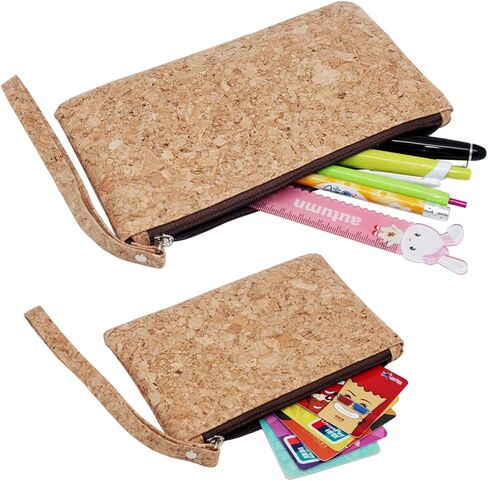 boshiho Natural Cork Clutch Wristlet Wallet Cell Phone Card Holder Coin Purse Bag in Saudi Arabia