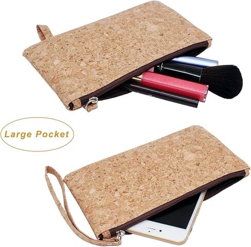 boshiho Natural Cork Clutch Wristlet Wallet Cell Phone Card Holder Coin Purse Bag in Saudi Arabia