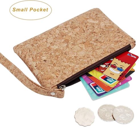 boshiho Natural Cork Clutch Wristlet Wallet Cell Phone Card Holder Coin Purse Bag in Saudi Arabia