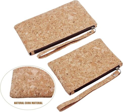 boshiho Natural Cork Clutch Wristlet Wallet Cell Phone Card Holder Coin Purse Bag in Saudi Arabia