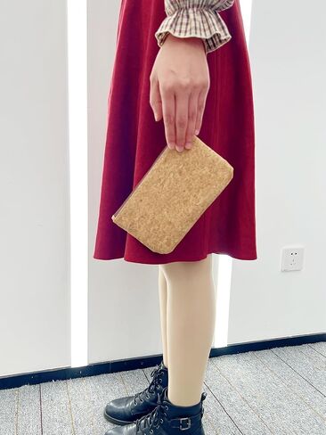 boshiho Natural Cork Clutch Wristlet Wallet Cell Phone Card Holder Coin Purse Bag in Saudi Arabia