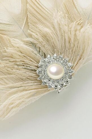 Babeyond Peacock Feather Hair Clip Peacock Fascinator مع أحجار الراين Roaring 20s Peacock Flapper Fascinator 1920s in Kuwait
