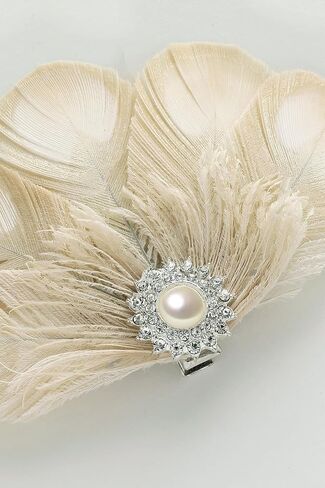 Babeyond Peacock Feather Hair Clip Peacock Fascinator مع أحجار الراين Roaring 20s Peacock Flapper Fascinator 1920s in Kuwait