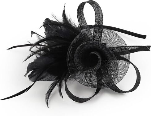 Fascinators Hats 20s 50s Pillbox Hat Tulle Fascinators for Women Tea Party Headband Clip Hat Wedding Cocktail Headwear in Saudi Arabia