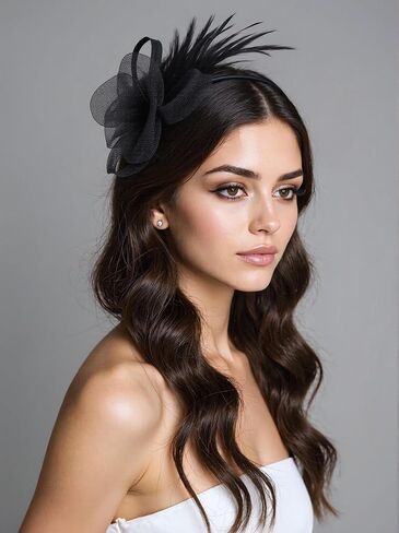 Fascinators Hats 20s 50s Pillbox Hat Tulle Fascinators for Women Tea Party Headband Clip Hat Wedding Cocktail Headwear in Saudi Arabia