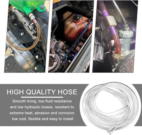 Colorful Fuel Line Hose Tube, 3.28 Feet Flexible Silicone Petrol Fuel Line Hose Repleacment for Small Engine, Universal Gas Oil Tube Pipe for Motorcycle Dirt Pit Bike ATV (White) in Saudi Arabia
