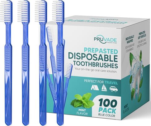 150 Pack Disposable Toothbrushes with Toothpaste, Built in | Prepasted Toothbrushes Individually Wrapped | Single Use Waterless Tooth Brush Soft Bristles for Airbnb, Hotel, Camping, Travel in Saudi Arabia