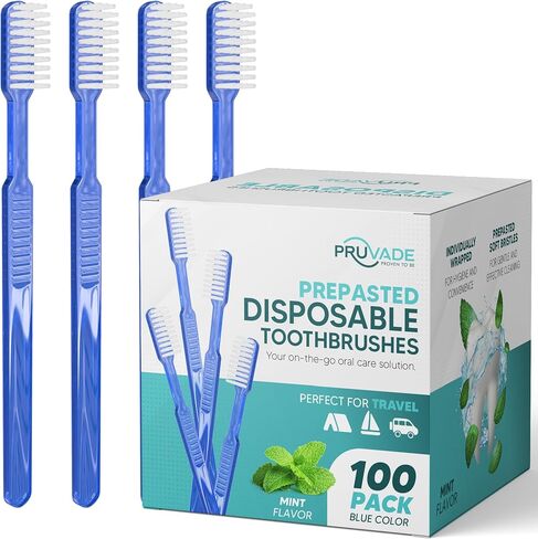 150 Pack Disposable Toothbrushes with Toothpaste, Built in | Prepasted Toothbrushes Individually Wrapped | Single Use Waterless Tooth Brush Soft Bristles for Airbnb, Hotel, Camping, Travel in Saudi Arabia