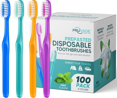 150 Pack Disposable Toothbrushes with Toothpaste, Built in | Prepasted Toothbrushes Individually Wrapped | Single Use Waterless Tooth Brush Soft Bristles for Airbnb, Hotel, Camping, Travel in Saudi Arabia