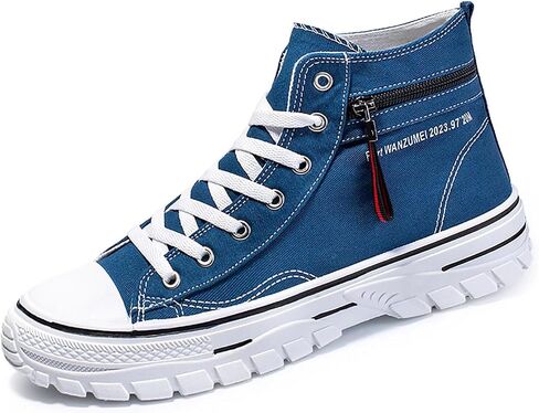 Men's High Top Canvas Shoes Walking Shoes for Men Comfort Fashion Casual Skate Sneakers with Soft Out-Sole in Kuwait