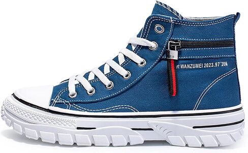 Men's High Top Canvas Shoes Walking Shoes for Men Comfort Fashion Casual Skate Sneakers with Soft Out-Sole in Kuwait