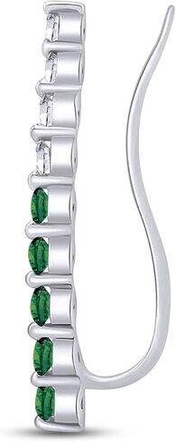 AFFY Floating Curved Bar One Piece Left Ear Crawler Earrings In White Gold Over Sterling Silver in Saudi Arabia