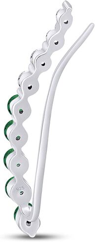 AFFY Floating Curved Bar One Piece Left Ear Crawler Earrings In White Gold Over Sterling Silver in Saudi Arabia