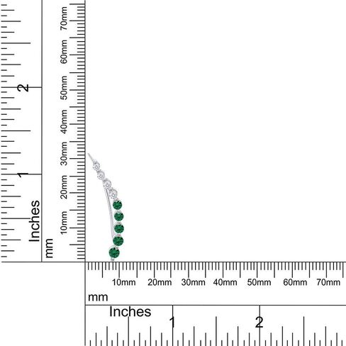 AFFY Floating Curved Bar One Piece Left Ear Crawler Earrings In White Gold Over Sterling Silver in Saudi Arabia
