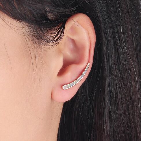 أقراط سينمي أوبال ، أقراط متسلق الأذن للنساء hypoallergenic ، 14K غضروف مطلي بالذهب in Kuwait
